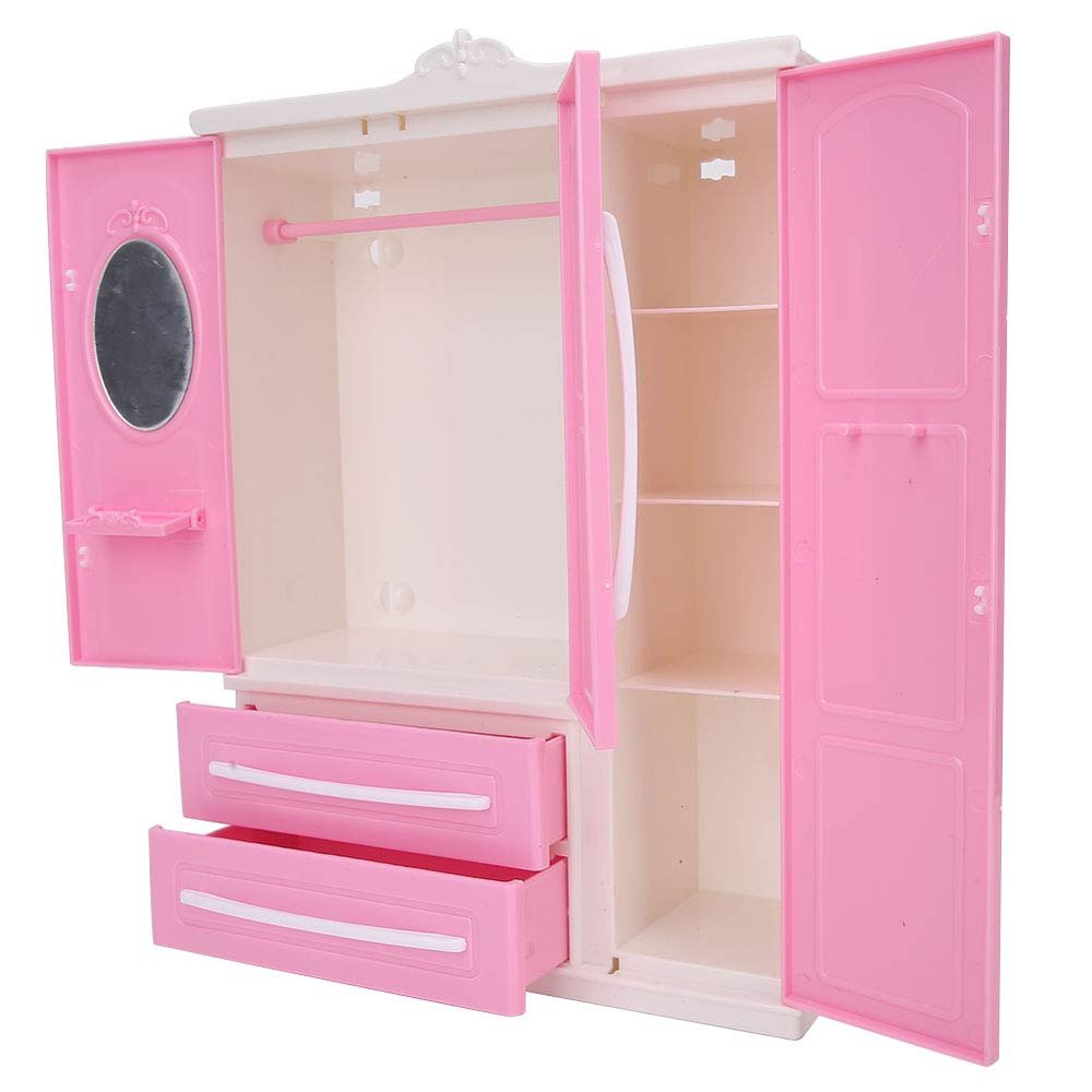 GLOGLOW Wardrobe Dolls, Open Wardrobe Doll Closet Furniture Plastic for Dollhouse Furniture Accessories