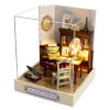 CUTEROOM DIY Doll Room Miniature Furniture Wooden House Kit - Wooden Dolls House Kit with Dust Cover & LED Light and Accessories - QT Series Dollhouse (QT031) view 1
