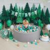 GOGOSO Ball Pit Balls for Toddler, Baby Plastic Playballs Kids Soft Pastel Pelotas Non-Toxic BPA-Free 2green+White+Gold,100 Balls view 4