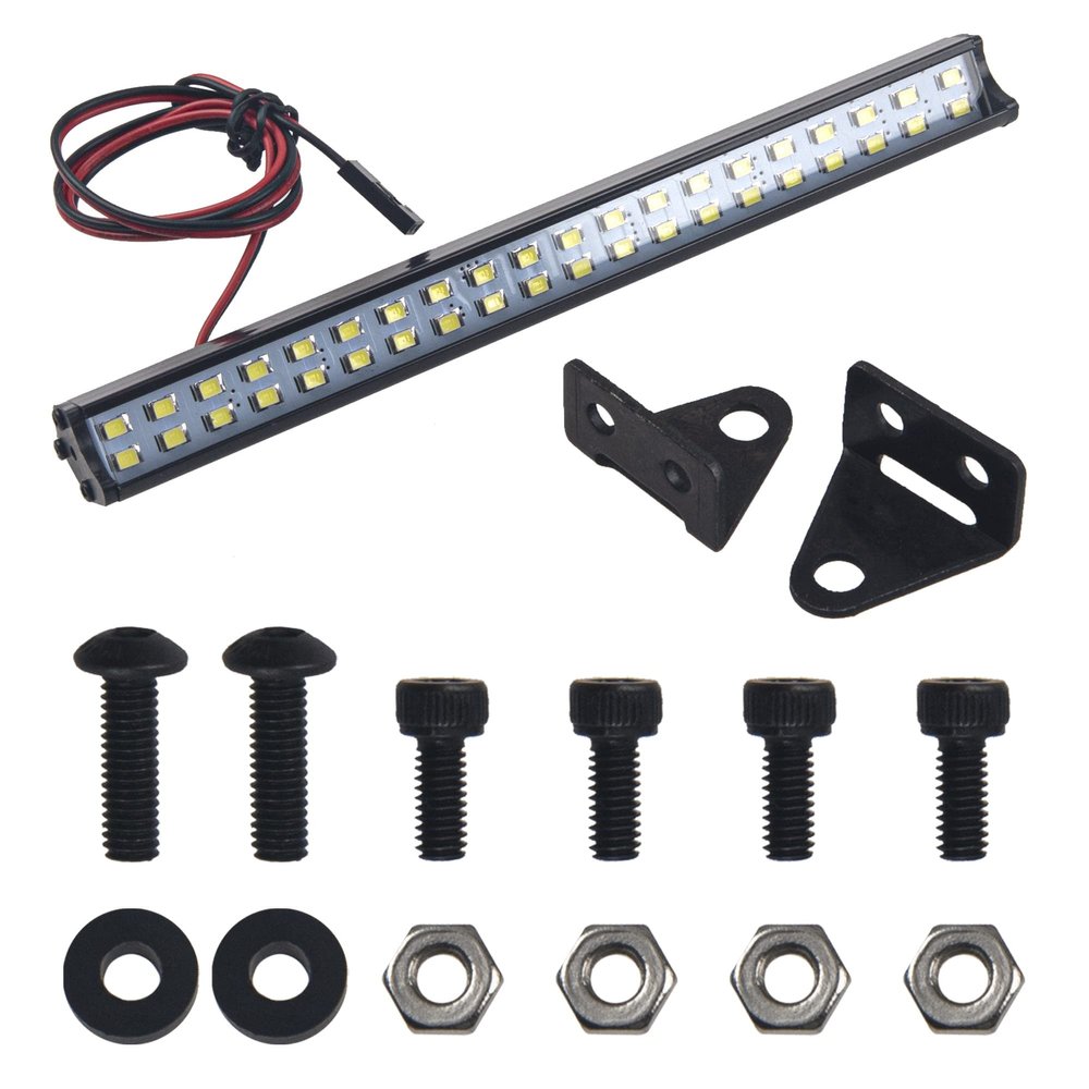 ShareGoo 5.9" Metal RC Car Roof Light Bar Double Row 40 LED Light Lamp Compatible with Traxxas Slash Rustler TRX4 Axial SCX10 Score Yeti Tamiya D90 Gen8 1/10 Scale RC Crawler Car,150mm