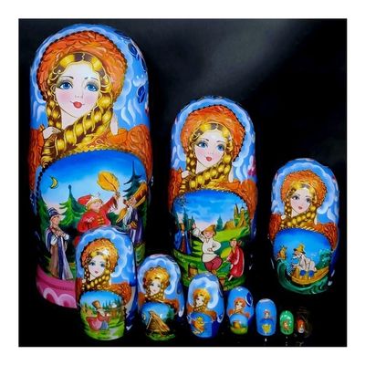 Russian Nesting Dolls 10 Pcs Nesting Dolls Handmade Wooden Russian Matryoshka Christmas Mother's Day Birthday Gifts