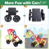 Coodoo Magnetic Tiles with 2 Cars Toys for 3 4 5 6 7 8+ Year Old Boys Girls, Magnetic Blocks Building Set for Toddlers STEM Creativity Educational Toys for Kids Age 3-6 view 3
