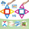 Coodoo Magnetic Tiles with 2 Cars Toys for 3 4 5 6 7 8+ Year Old Boys Girls, Magnetic Blocks Building Set for Toddlers STEM Creativity Educational Toys for Kids Age 3-6 view 4