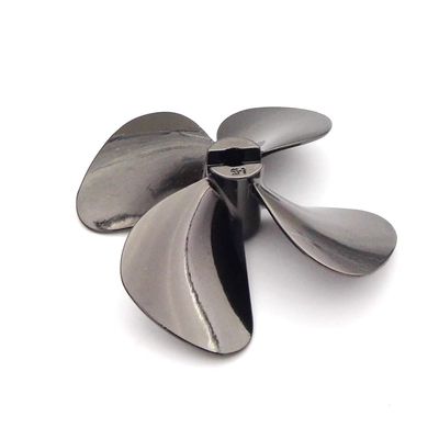 1PC RC Boat Metal Propeller 4-Blades 4mm Shaft 55mm Prop for RC Boat Fishing Bait Tug Marine Cruise ROV (1PC Left Hand)
