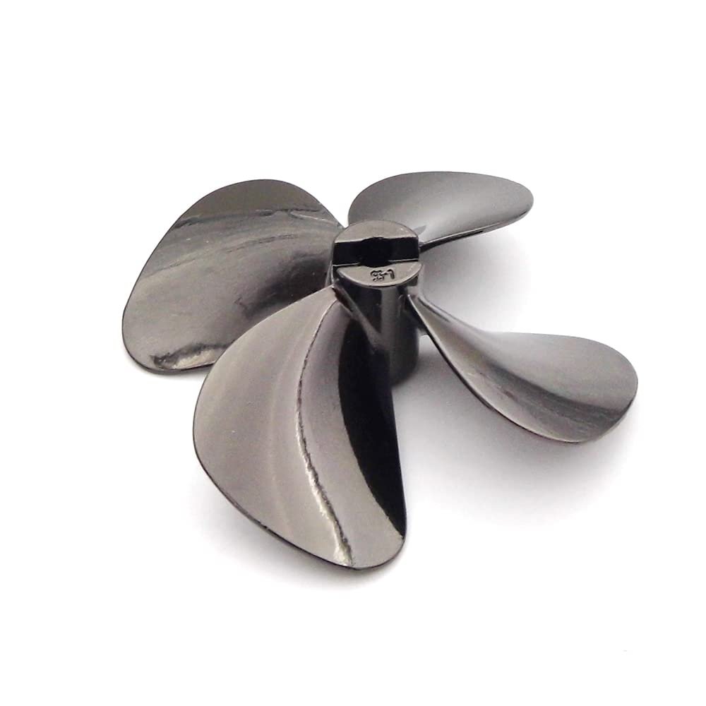 1PC RC Boat Metal Propeller 4-Blades 4mm Shaft 55mm Prop for RC Boat Fishing Bait Tug Marine Cruise ROV (1PC Left Hand)