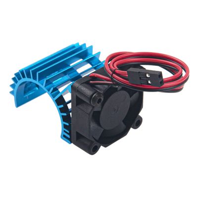 ShareGoo Aluminum 380 390 Motor Heatsink with Cooling Fan Electric Engine Heat Sink Compatible with HSP HPI Wltoys Himoto Redcat 1/16 1/18 RC Car (Blue)
