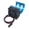 ShareGoo Aluminum 380 390 Motor Heatsink with Cooling Fan Electric Engine Heat Sink Compatible with HSP HPI Wltoys Himoto Redcat 1/16 1/18 RC Car (Blue) view 2