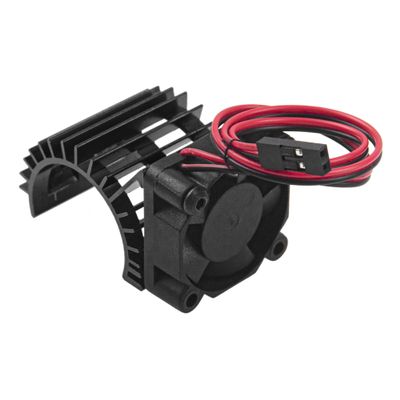 ShareGoo Aluminum 380 390 Motor Heatsink with Cooling Fan Electric Engine Heat Sink Compatible with HSP HPI Wltoys Himoto Redcat 1/16 1/18 RC Car (Black)