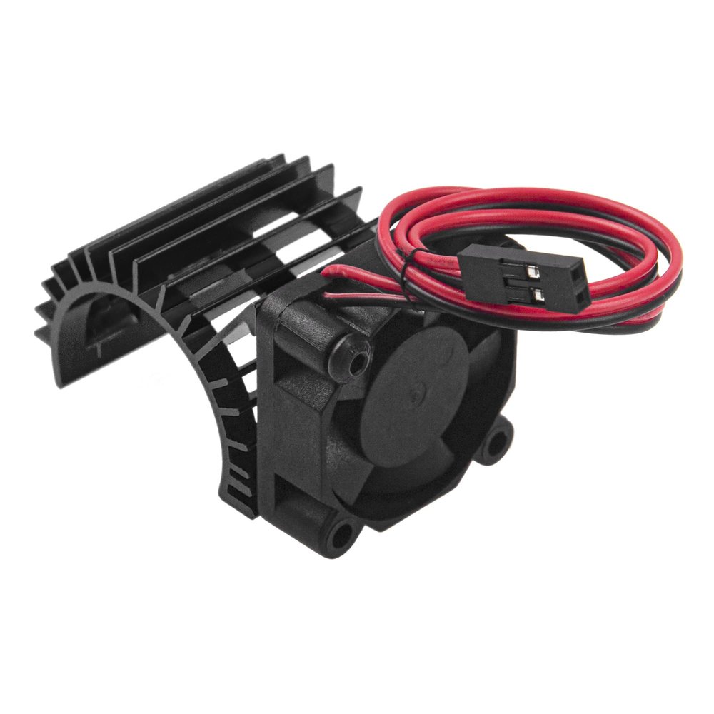 ShareGoo Aluminum 380 390 Motor Heatsink with Cooling Fan Electric Engine Heat Sink Compatible with HSP HPI Wltoys Himoto Redcat 1/16 1/18 RC Car (Black)