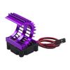 ShareGoo Aluminum 380 390 Motor Heatsink with Cooling Fan Electric Engine Heat Sink Compatible with HSP HPI Wltoys Himoto Redcat 1/16 1/18 RC Car (Purple) view 3