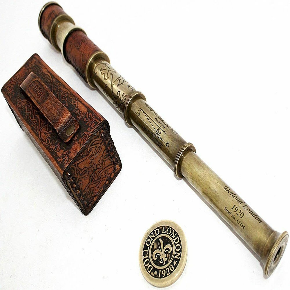 Nautical 16" Marine Telescope Brass Pirate Spyglass Antique Brass Telescope Maritime Scope