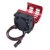 ShareGoo Aluminum 380 390 Motor Heatsink with Cooling Fan Electric Engine Heat Sink Compatible with HSP HPI Wltoys Himoto Redcat 1/16 1/18 RC Car (Red) view 2