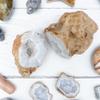 0.6 LB Geodes 1Pc Quartz Open Crack & Discover Amazing Inside Educational Gift Crystals Surprise for Kids White Geode Rainbow Small Crystals Cluster Stones Decor by Crocon view 4