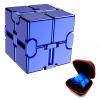 FUFUYOU Fidget Toys Metal Infinity Cube Anxiety Stress Relief Toy for Adults Aluminum Alloy Material (Blue) view 1