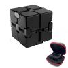 FUFUYOU Infinity Cube Metal Fidget Cube Anxiety Stress Relief Toys for Men Aluminum Alloy Material (Black) view 1