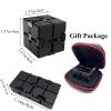 FUFUYOU Infinity Cube Metal Fidget Cube Anxiety Stress Relief Toys for Men Aluminum Alloy Material (Black) view 3