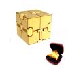 FUFUYOU Infinity Cube Fidget Cube Anxiety Stress Relief Toy for Adults Gifts Men Office Gadgets Aluminum Alloy Material (Golden) view 1