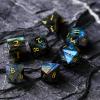 UDIXI Gemstone DND Dice Set, 7PCS Natural Stone D&D Dice with Gift Case for Role Playing Games and Other Tabletop Games (Labradorite) view 2