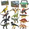 FRUSE Jurassic Dinosaur Toys,12 PCS Realistic Dino Figurines,Educational Dino Figure Playset with Information Dino Book,Dinosaur Toys for Kids 3-5 view 1