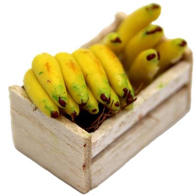 Melody Jane Dolls Houses Dollhouse Box Crate of Bananas Market Stall Greengrocers Store Shop Accessory