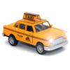 Diecast Yellow NYC Classic Checkered Taxi Cab 4.5" Pullback Toy Car with Flashing Lights and Sounds view 1