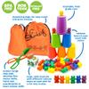 Skoolzy Rainbow Counting Bears and Caterpillar Building Toy 80 pc Set - Toddler Learning Toys Bulid Fine Motor Skills Montessori Axiety Fidget Stress Relief Toys for Kids view 4