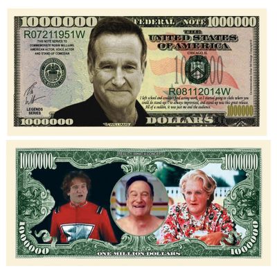 American Art Classics Pack of 25 - Robin Williams Million Dollar Bill - Best Gift for Fans of This Iconic Comedian
