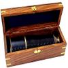 Vimal Nautical Black Golden Antique Brass Leather Spyglass Telescope 27" w/ Rosewood Box view 2