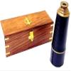 Vimal Nautical Black Golden Antique Brass Leather Spyglass Telescope 27" w/ Rosewood Box view 4