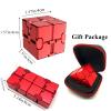FUFUYOU Fidget Blocks Toys Infinity Cube Anxiety Stress Relief Toy for Adults Gifts Aluminum Alloy Material (RED) view 3