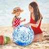5 Pcs Inflatable Beach Balls, 16 Inch & 24 Inch Large Confetti Glitter Beach Balls, Sequins Clear Blow up Pool Balls Toys for Christmas Party Decorations 2026 New Year Birthday Summer Swimming Pool view 3