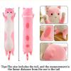 Long Cat Plush Pillow Soft Cat Hugging Pillow Stuffed Animal Pillow Cute Kitty Sleeping Throw Pillow Gift for Kids(90cm/35.43inch,Pink view 4