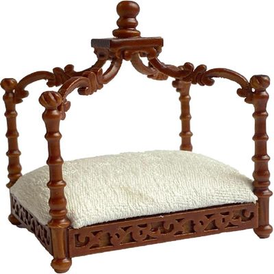 Melody Jane Dolls Houses Dollhouse Victorian Walnut Cat Bed Platinum Collection Miniature Pet Accessory