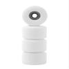 Teak Tuning Apex 61D Urethane Fingerboard Wheels - New Street Shape, 7.7mm Diameter - Ultra Spin Bearings - Made in The USA - White Snow Colorway view 2