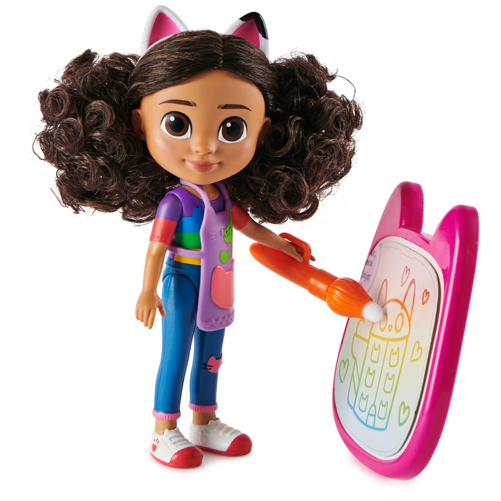 Gabbys Dollhouse, Gabby Deluxe Craft Dolls and Accessories with Water Pad and Water Brush Pen, Kids Toys for Girls and Boys Ages 3 and up