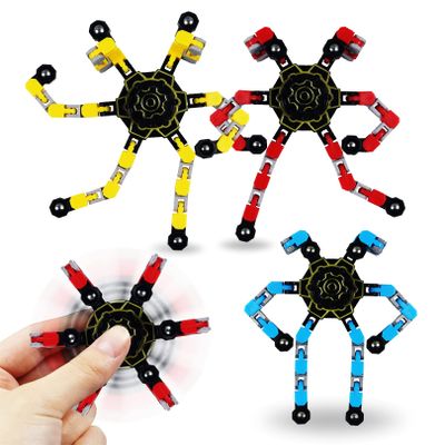 3Pcs Fidget Spinners,DIY Robot Fingertip Toys,Decompression Toys,Deformable Creative Mechanical Gyro Toys,Stress Relief Mechanical Chain Toy for Kids Adults