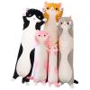 Long Cat Plush Pillow Soft Cat Hugging Pillow Stuffed Animal Pillow Cute Kitty Sleeping Throw Pillow Gift for Kids (90cm/35.43inch,Gray view 1