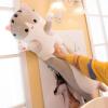 Long Cat Plush Pillow Soft Cat Hugging Pillow Stuffed Animal Pillow Cute Kitty Sleeping Throw Pillow Gift for Kids (90cm/35.43inch,Gray view 2