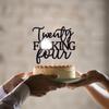 Unoggsor Twenty Fucking Four Cake Topper - Happy 24th Birthday Cake Decor - Cheers to 24 Years Birthday Party Decorations Supplies, Black Glitter view 4