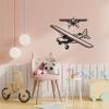 Airplane Airplanes Scene Silhouette Air Plane Jet Helicopter Wall Sticker Art Decal for Girls Boys Kids Room Bedroom Nursery House Fun Home Decor Stickers Wall Art Vinyl Decoration Size (30x40 inch) view 2