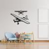 Airplane Airplanes Scene Silhouette Air Plane Jet Helicopter Wall Sticker Art Decal for Girls Boys Kids Room Bedroom Nursery House Fun Home Decor Stickers Wall Art Vinyl Decoration Size (30x40 inch) view 4