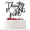 Thirty Five Cake Topper - Happy 35th Birthday Cake Decor - Cheers to 35 Years Birthday Party Decorations Supplies, Black Glitter view 1