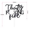 Thirty Five Cake Topper - Happy 35th Birthday Cake Decor - Cheers to 35 Years Birthday Party Decorations Supplies, Black Glitter view 3