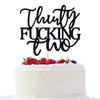 Thirty Fucking Two Cake Topper - Happy 32nd Birthday Cake Decor - Cheers to 32 Years Birthday Party Decorations Supplies, Black Glitter view 1