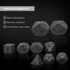 UDIXI Obsidian Gemstone Dice Set 7PCS Stone DND Dice with Gift Case for Role Playing Game and Other Tabletop Games (Frosted Obsidian) view 3