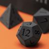 UDIXI Obsidian Gemstone Dice Set 7PCS Stone DND Dice with Gift Case for Role Playing Game and Other Tabletop Games (Frosted Obsidian) view 4