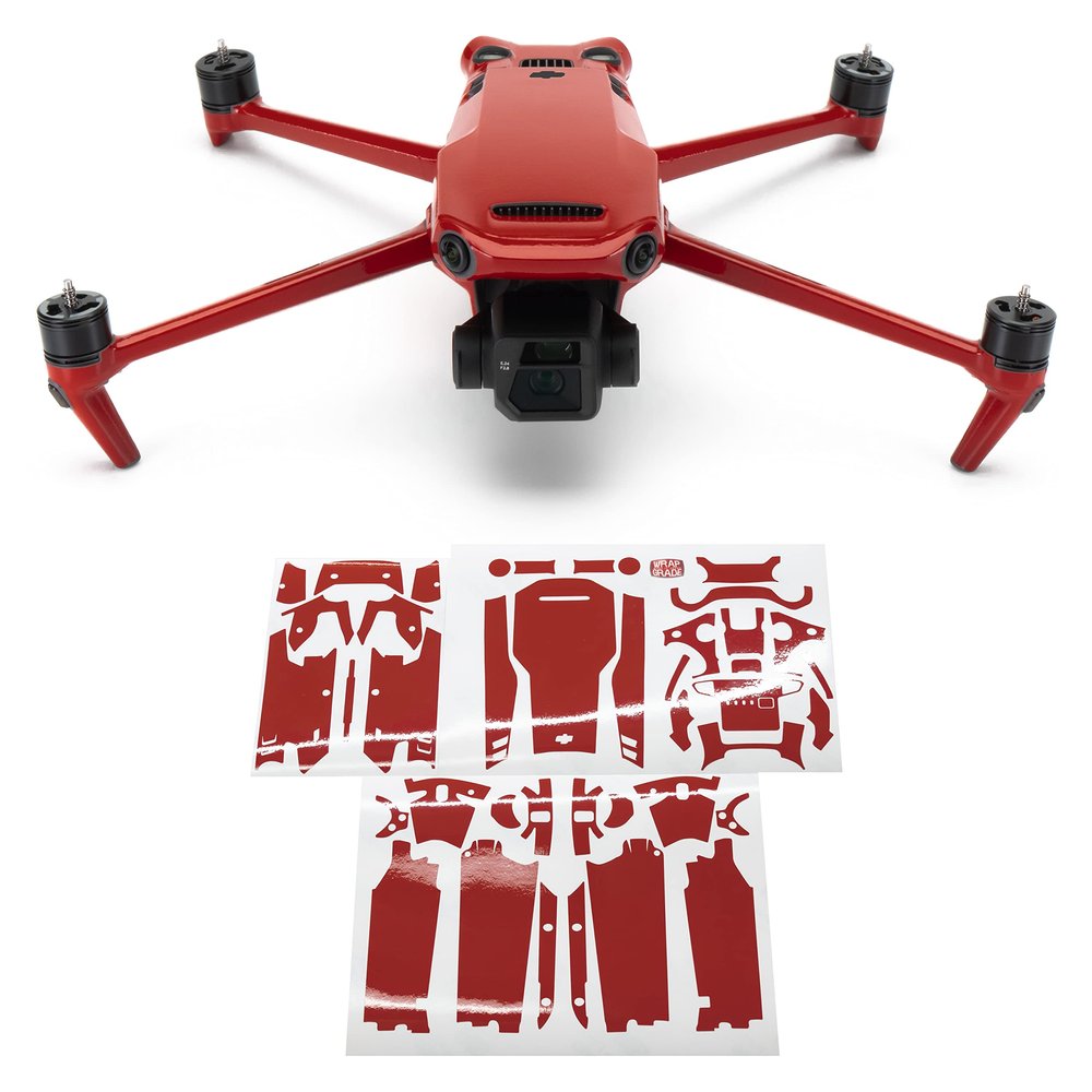 WRAPGRADE Full Skin Stickers for DJI Mavic 3 / Mavic 3 Classic (Super RED)