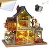 WonDerfulC Mini House with LED DIY Dollhouse Kit Creative Room Miniature Jungle Loft House Toy Puzzle Christmas Assembled Doll House for Women view 1