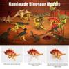 FRUSE Jurassic Dinosaur Toys Figures,12 PCS Realistic Large Dinosaur Figurines with Jumbo Play Mat & Information Dino Book,Educational Dino Figure Playset Cake Topper Decoration for Kids view 4