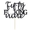 Fifty Nine Cake Topper - Happy 59th Birthday Cake Decor - Cheers to 59 Years Birthday Party Decorations Supplies, Black Glitter view 2